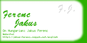 ferenc jakus business card